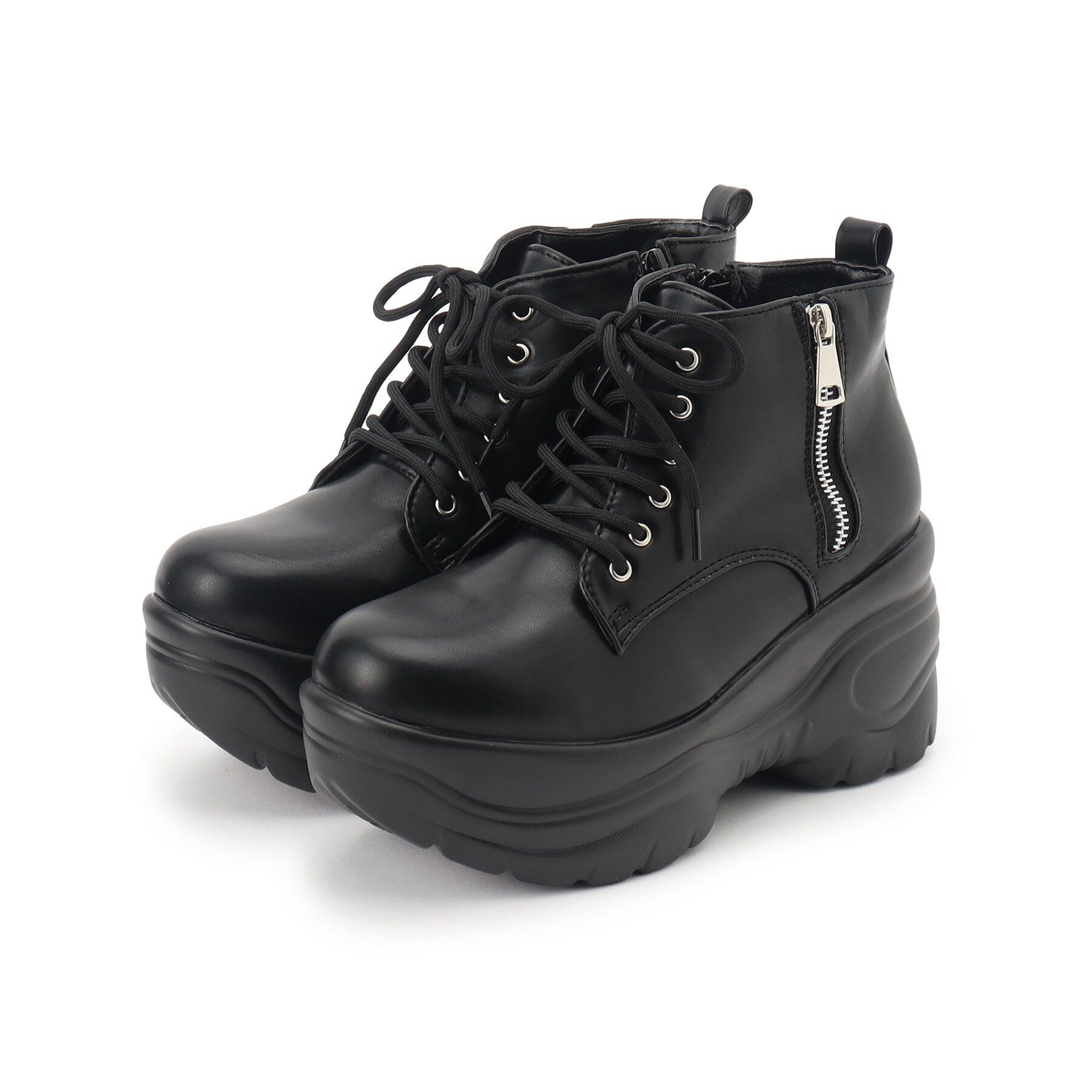 csT&P「厚底サイドジップスニーカー」|スニーカー|ブラック(019)