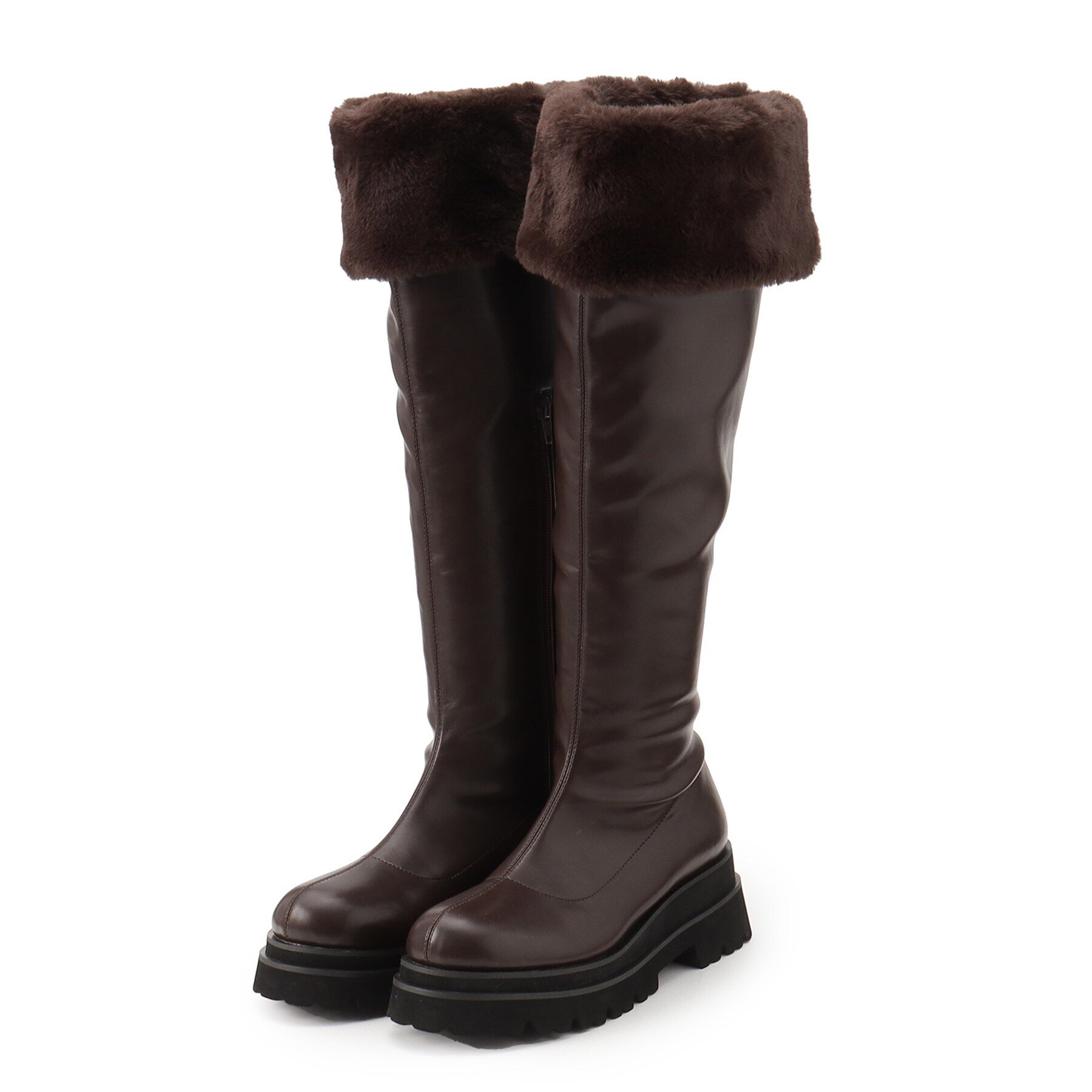 ESPERANZA「タンクソール2WAYボアロングブーツ」|ショートブーツ|ﾌﾞﾗｳﾝ(043)