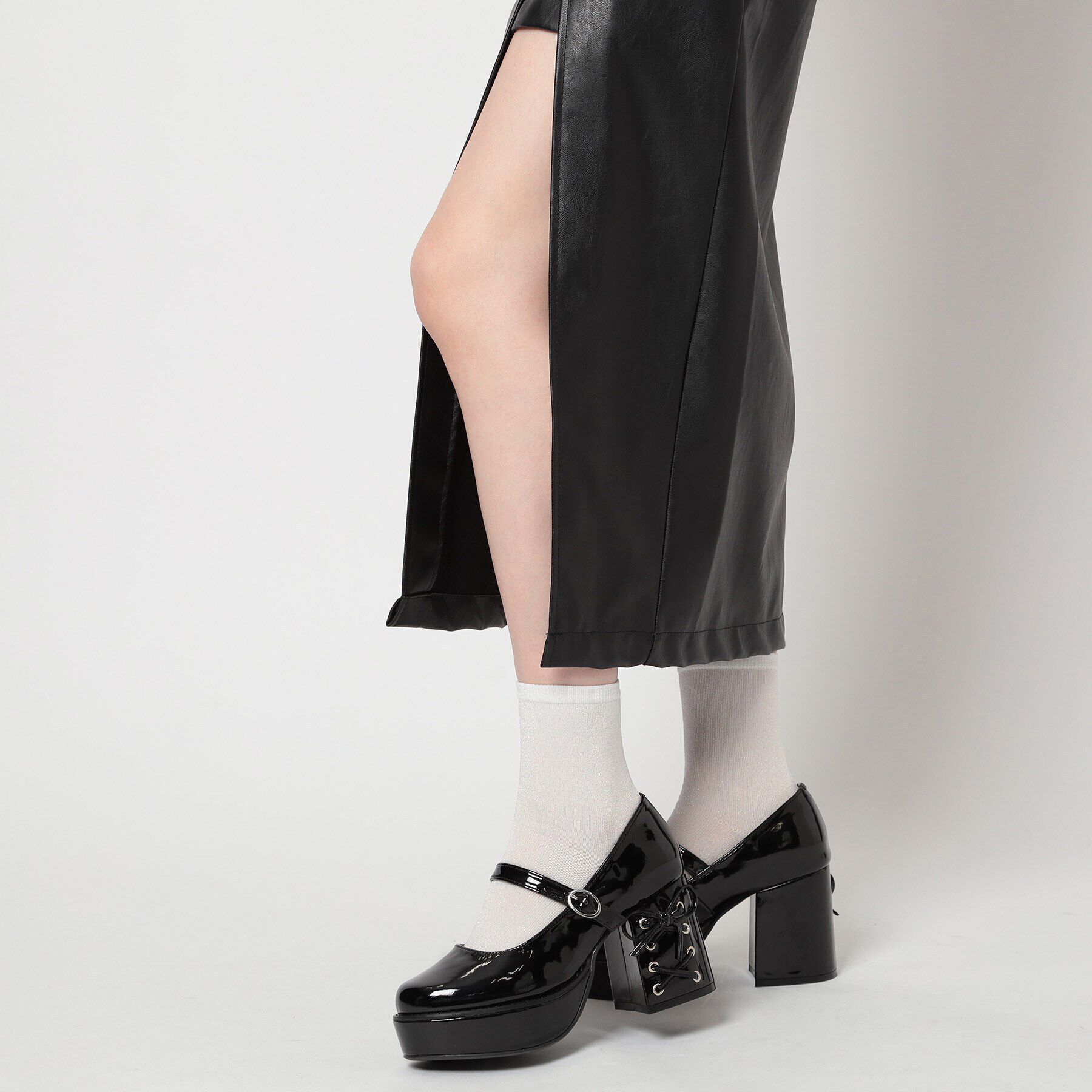 csT&P「厚底ヒールレースアップパンプス」|パンプス|