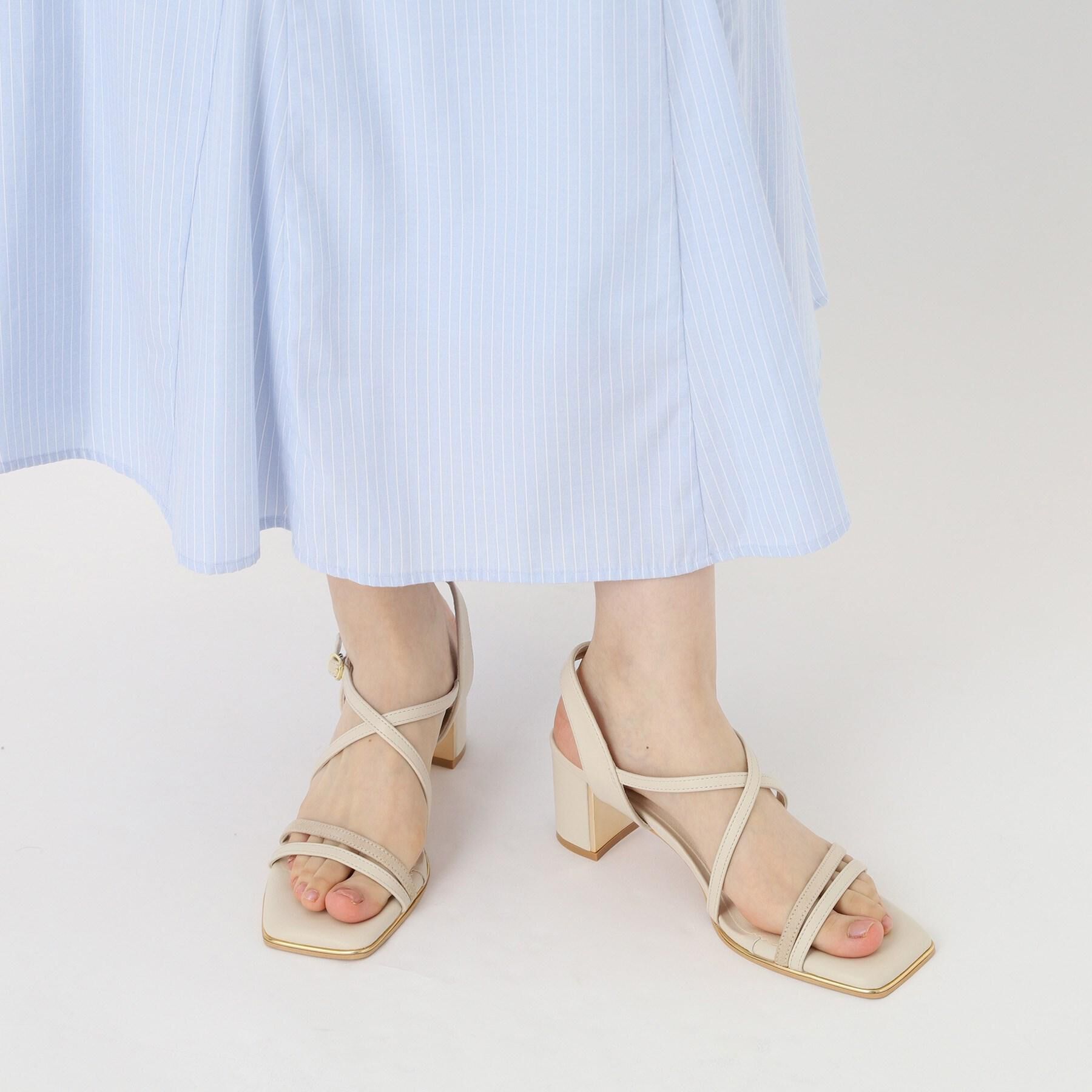 ESPERANZA「プレートヒールクロスベルトサンダル」|サンダル|
