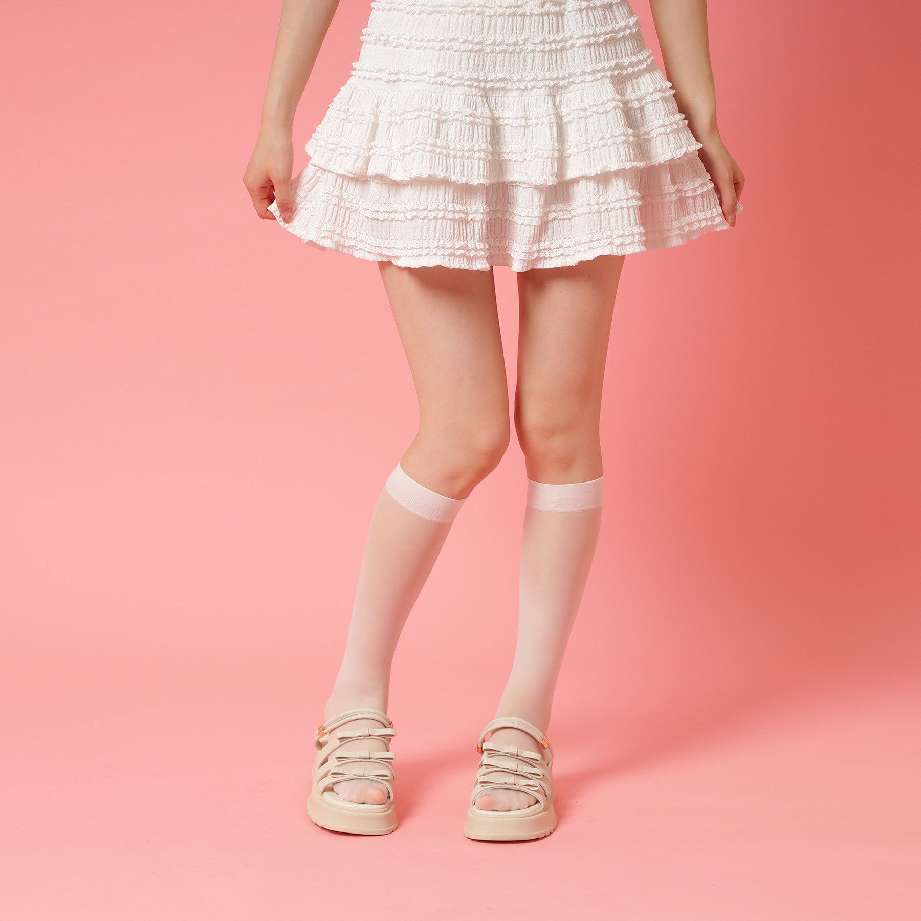 csT&P「3連リボンバレエコアサンダル」|サンダル|