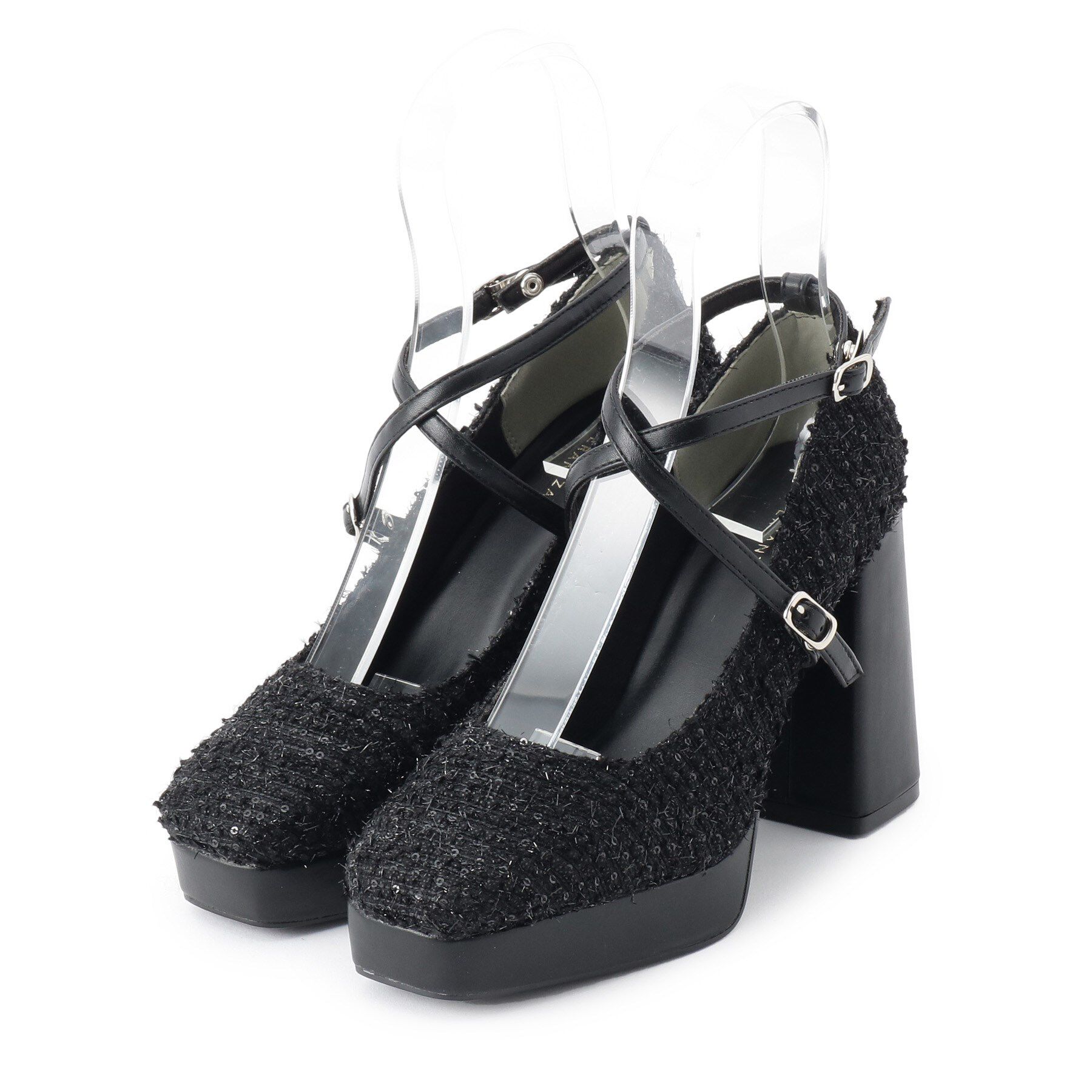 ESPERANZA「スクエアトゥダブルストラップ厚底パンプス」|パンプス|