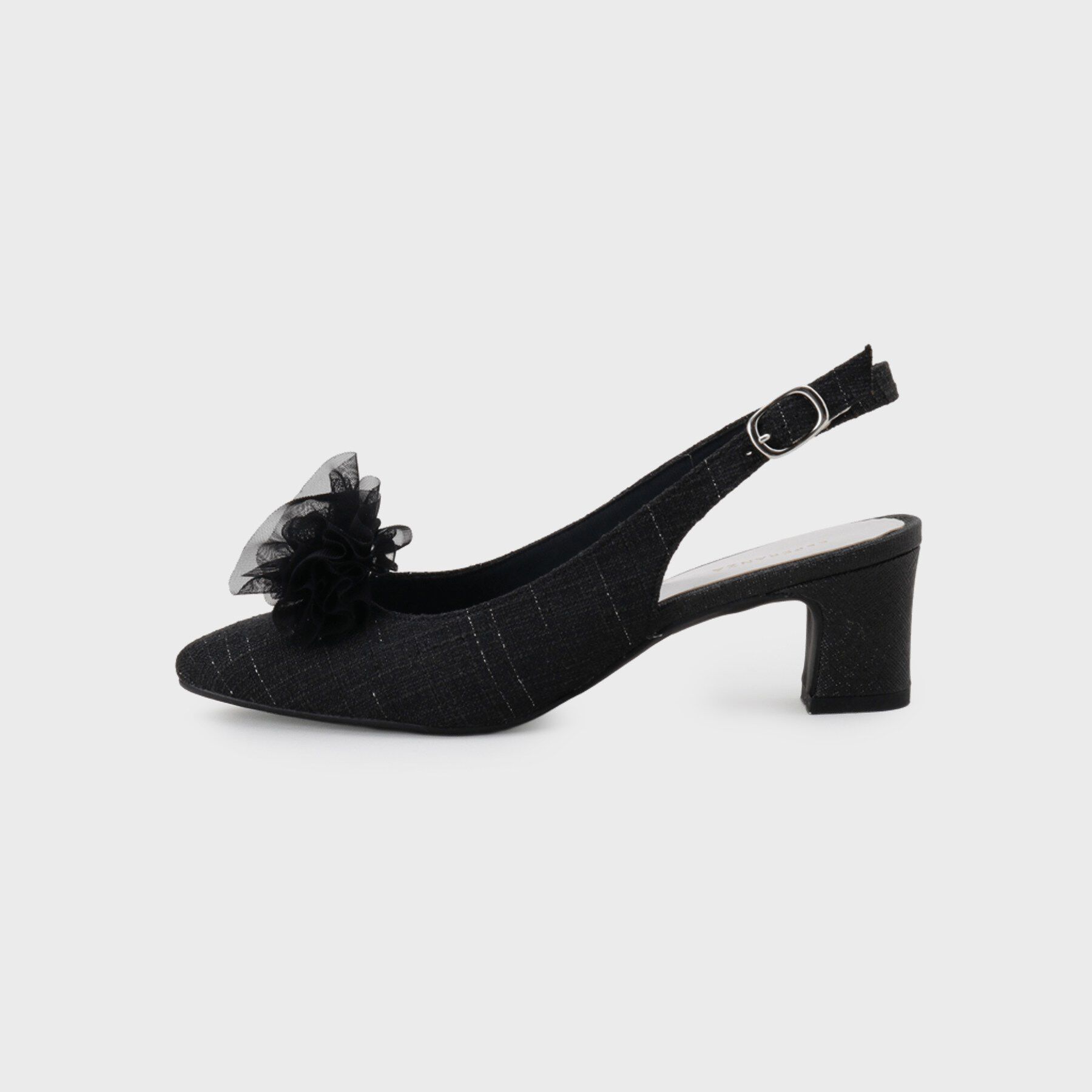 ESPERANZA「シフォンリボン付きバックストラップパンプス」|パンプス|