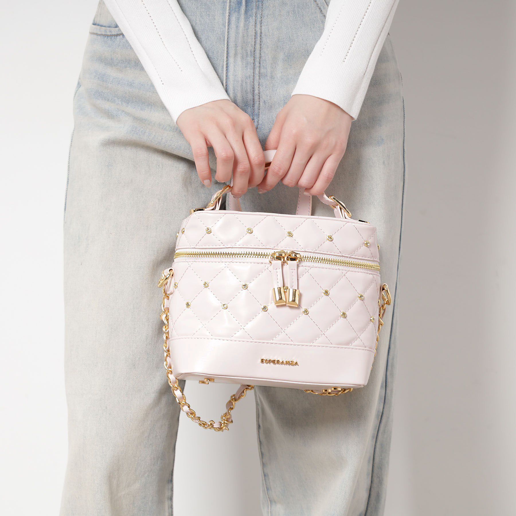ESPERANZA「ビジューバニティバッグ」|ショルダー・メッセンジャー|ピンク(072)
