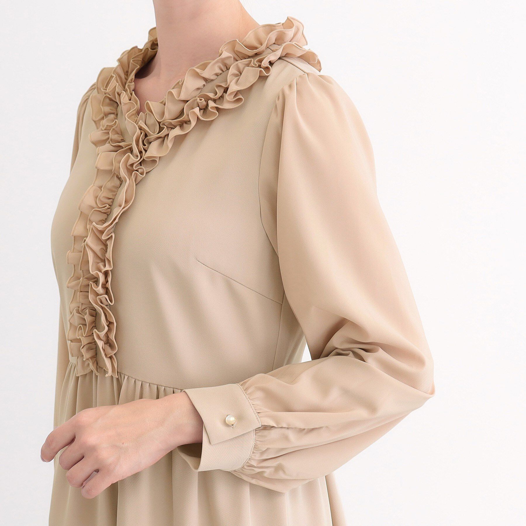 SunaUna「【フリル衿】フェミニンワンピース」|ワンピース|