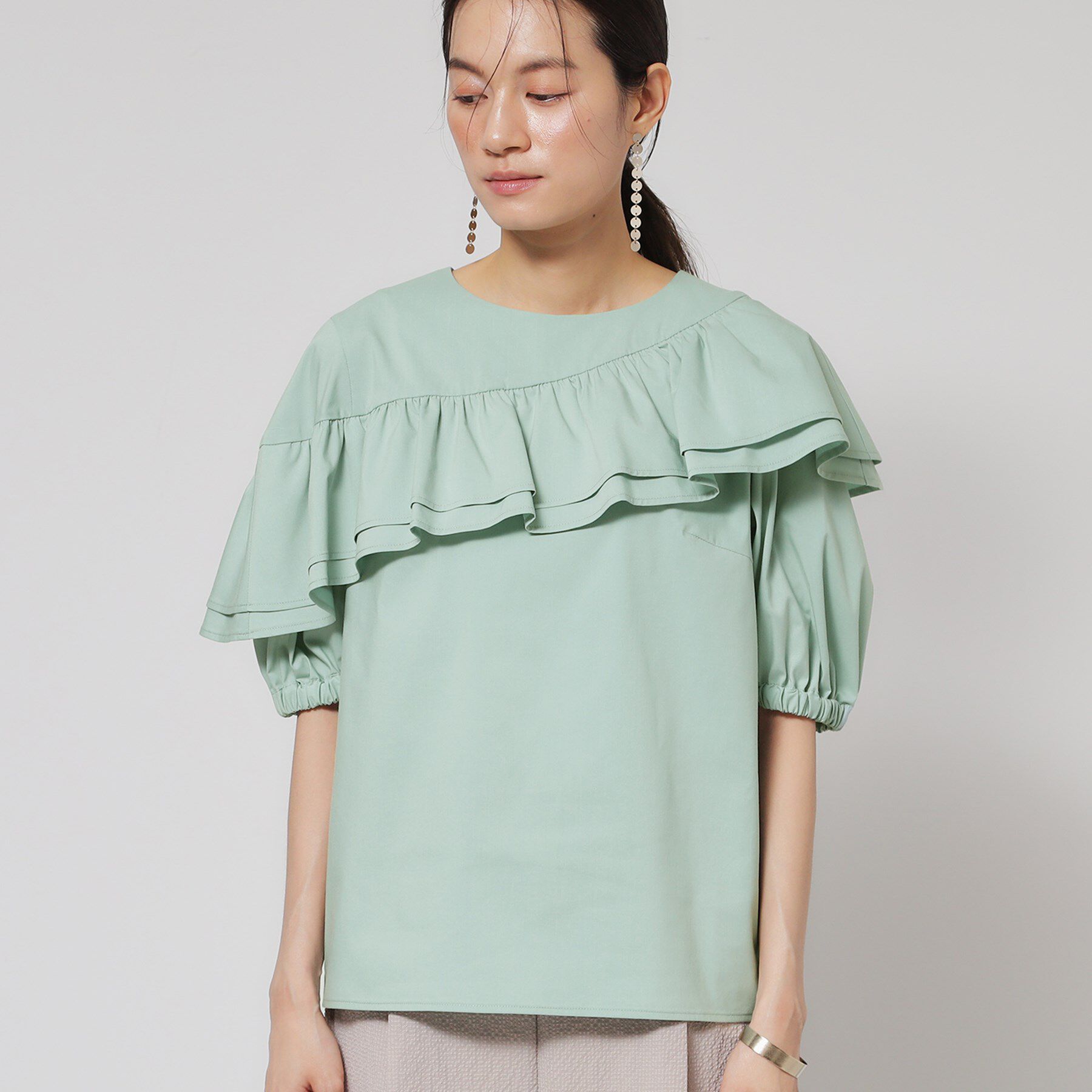 SunaUna「【洗える】アシメフリルブラウス」|シャツ・ブラウス|