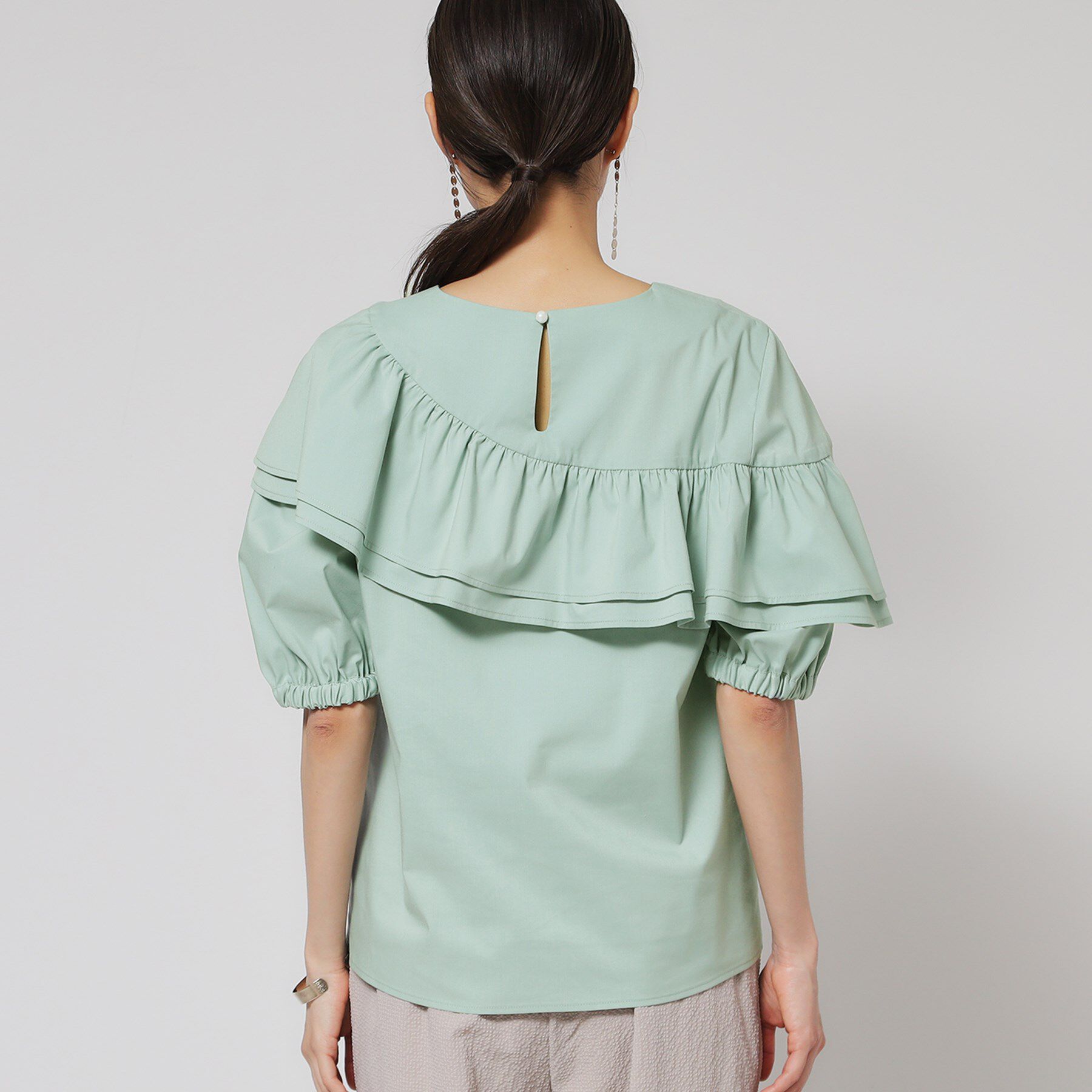 SunaUna「【洗える】アシメフリルブラウス」|シャツ・ブラウス|