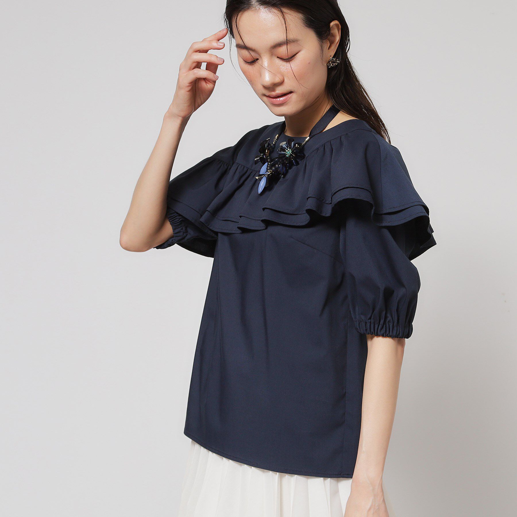 SunaUna「【洗える】アシメフリルブラウス」|シャツ・ブラウス|
