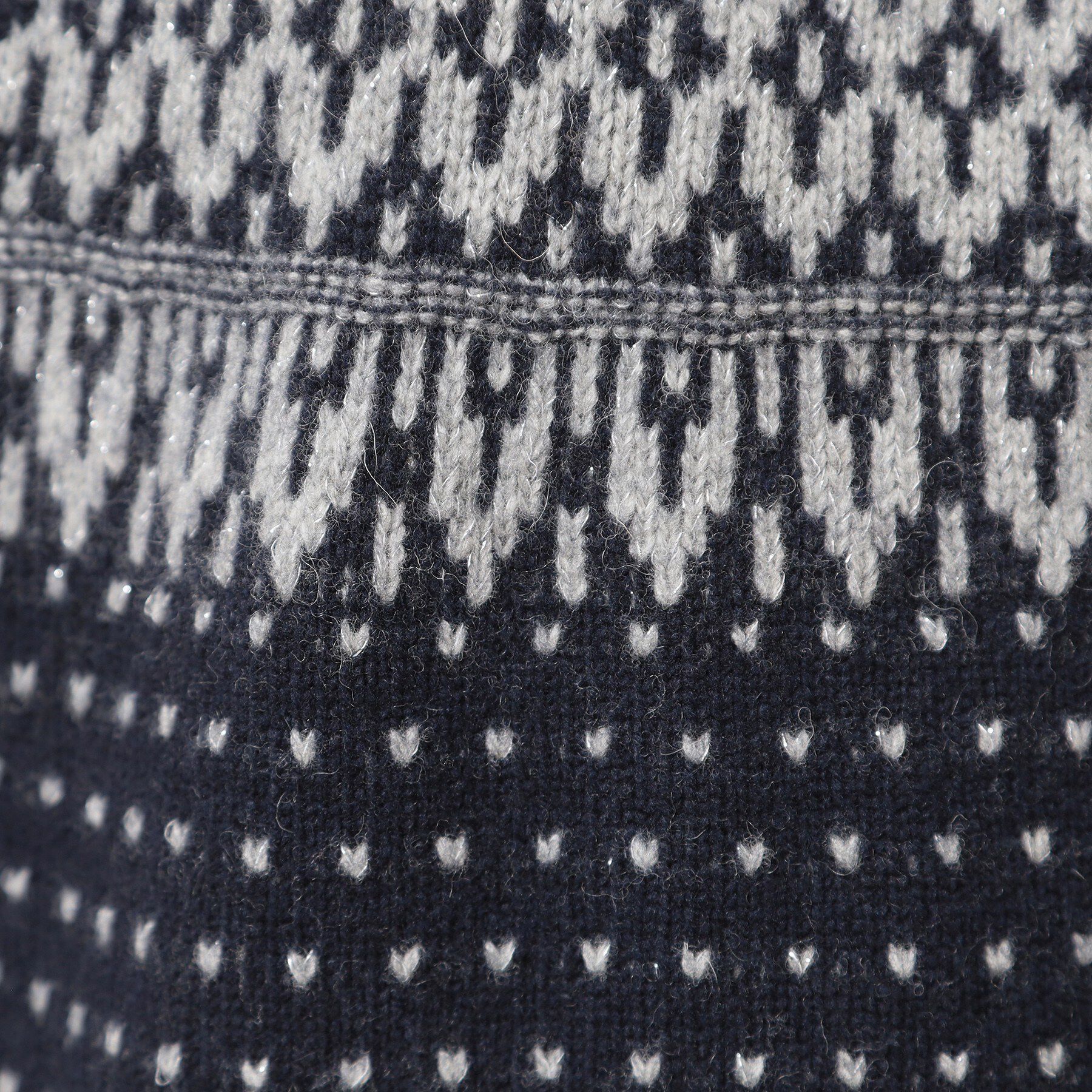 SunaUna「【ラメ混】ノルディック風ジャカード柄ニット」|ニット・セーター|