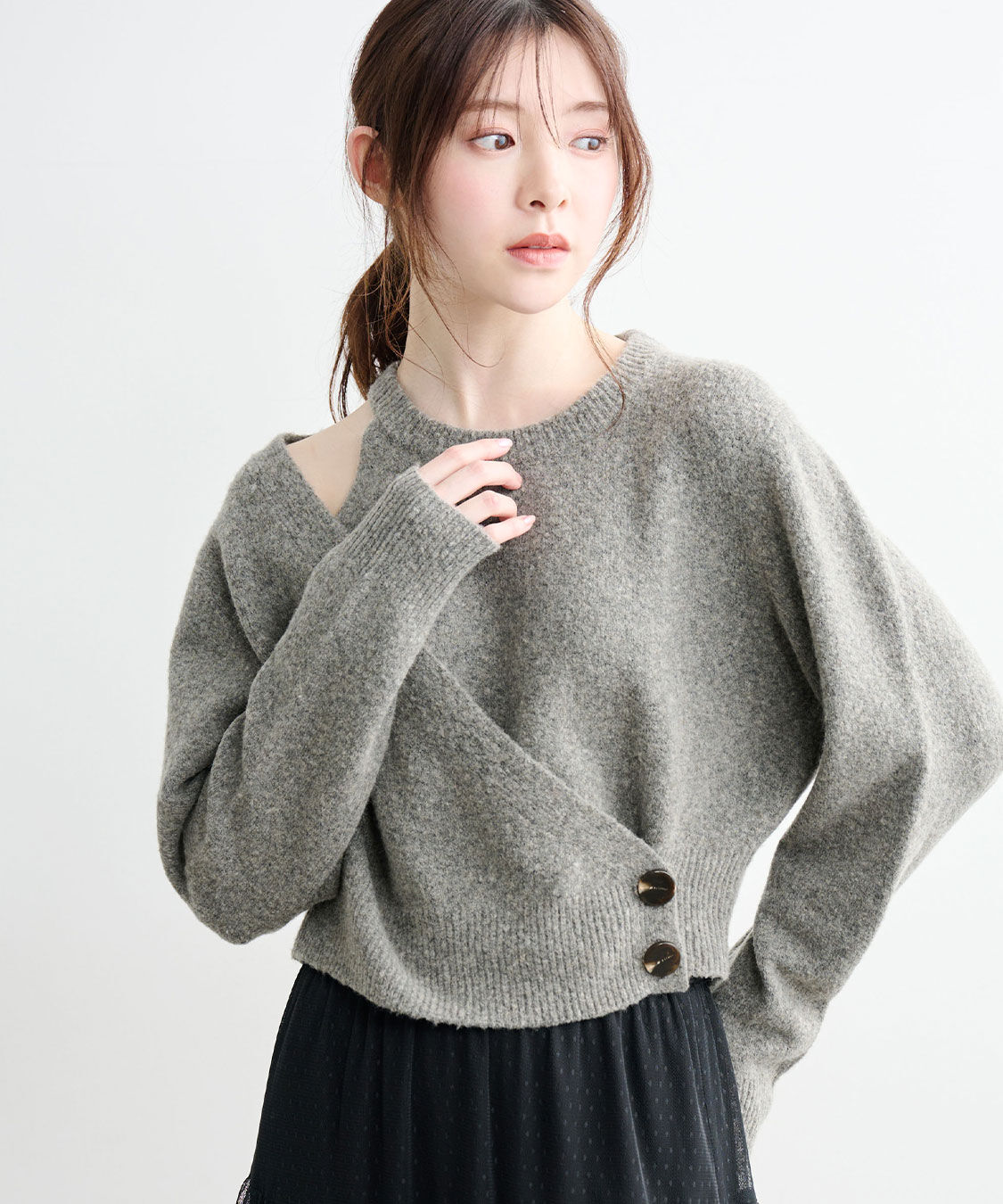 COCO DEAL「レイヤード風アシメニット」|ニット・セーター|