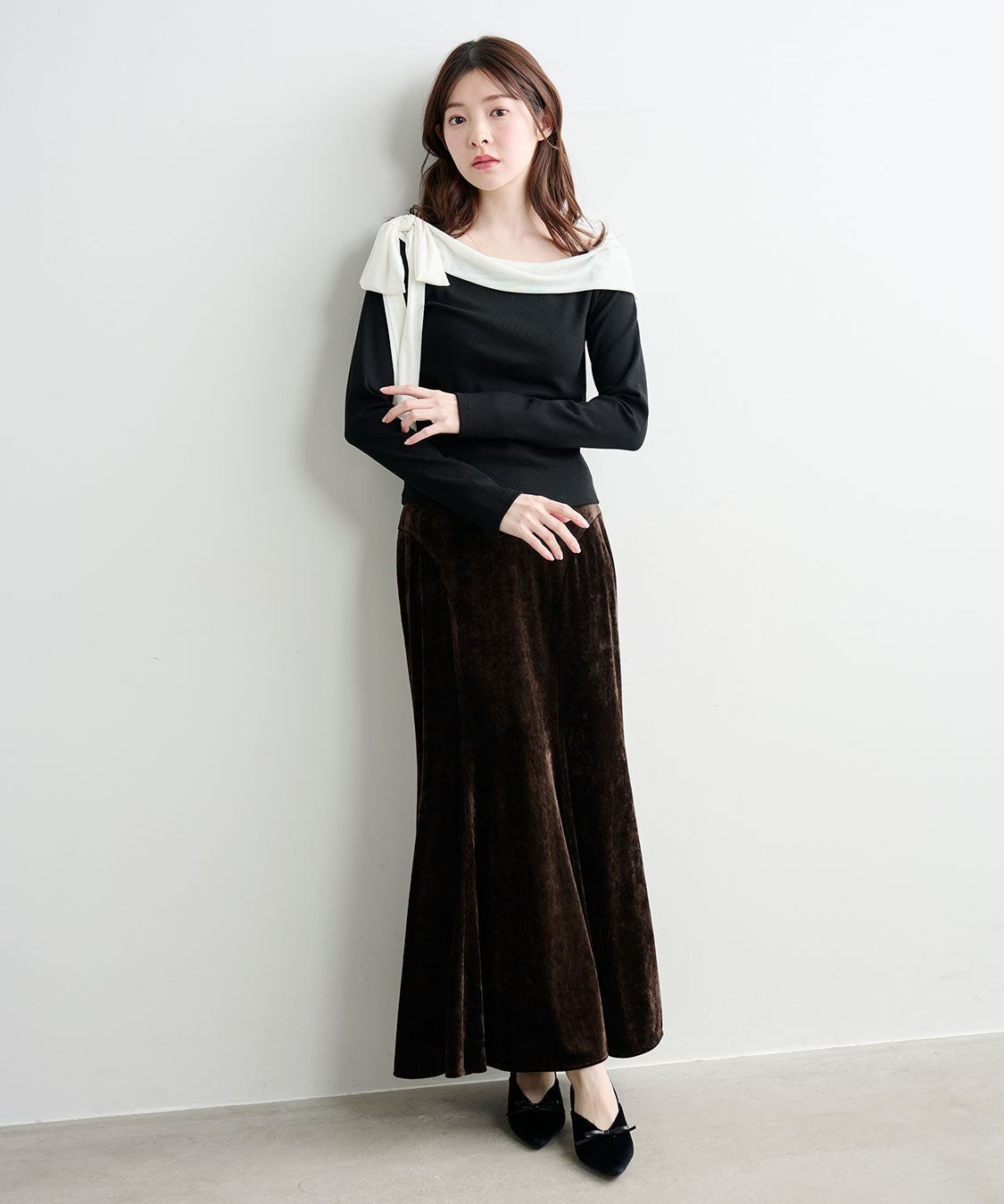 COCO DEAL「シアーリボンリブトップス」|Tシャツ・カットソー|