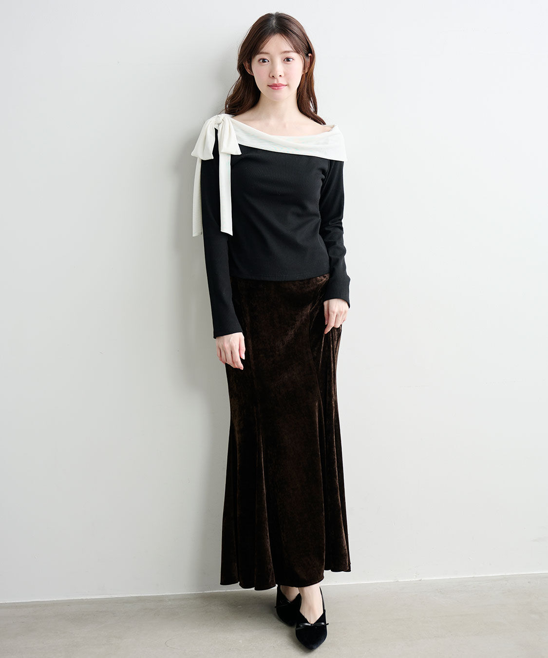 COCO DEAL「シアーリボンリブトップス」|Tシャツ・カットソー|