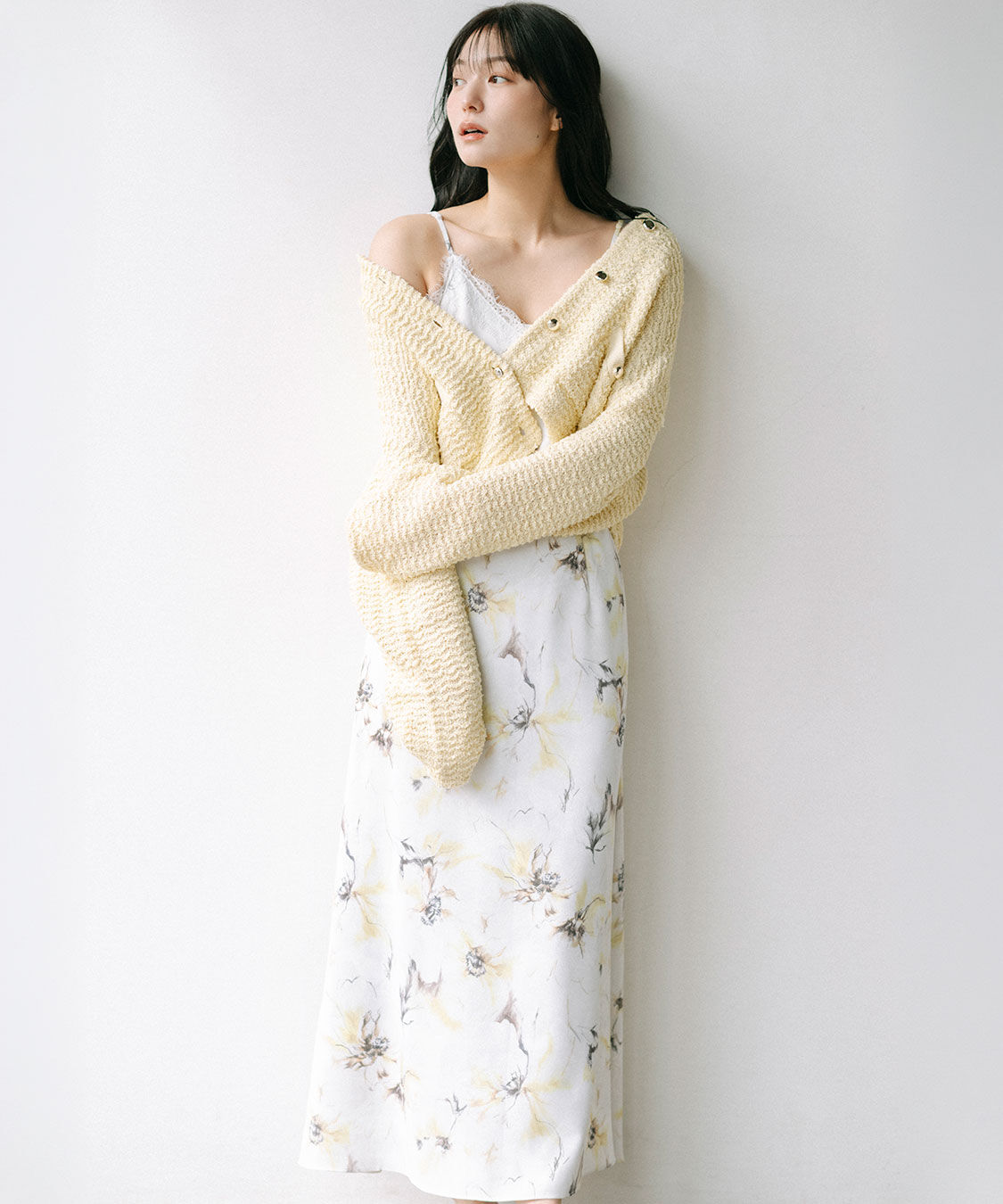 COCO DEAL「フラワープリントレーストリムキャミワンピース」|ワンピース|