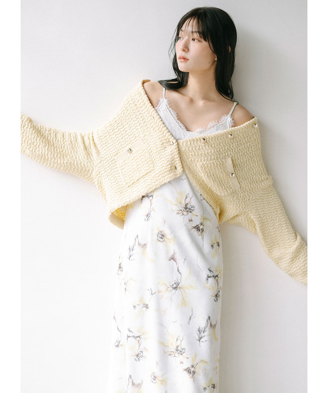 COCO DEAL「フラワープリントレーストリムキャミワンピース」|ワンピース|