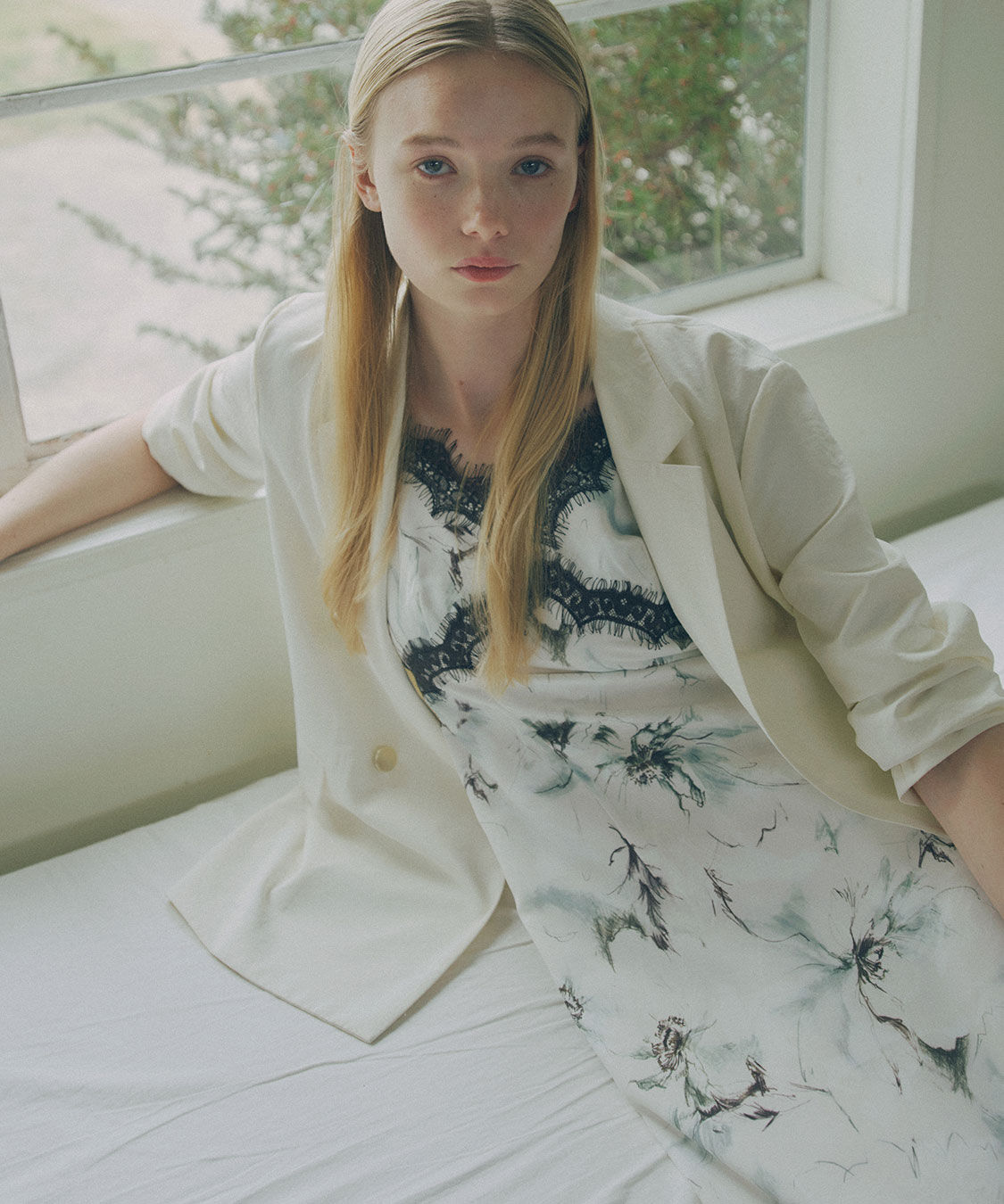 COCO DEAL「フラワープリントレーストリムキャミワンピース」|ワンピース|