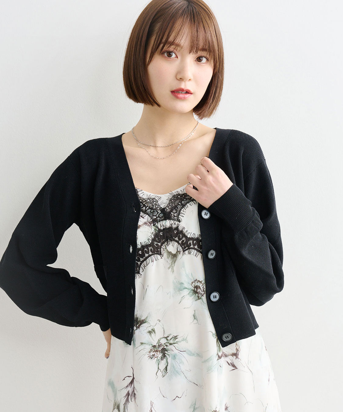 COCO DEAL「フラワープリントレーストリムキャミワンピース」|ワンピース|