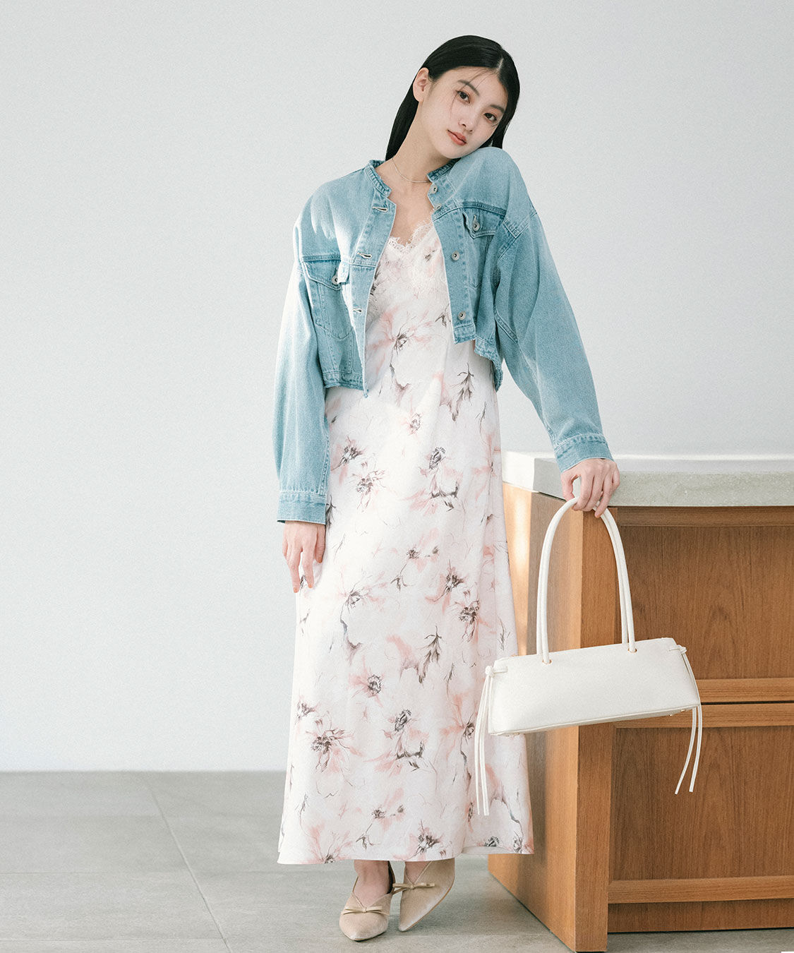 COCO DEAL「フラワープリントレーストリムキャミワンピース」|ワンピース|