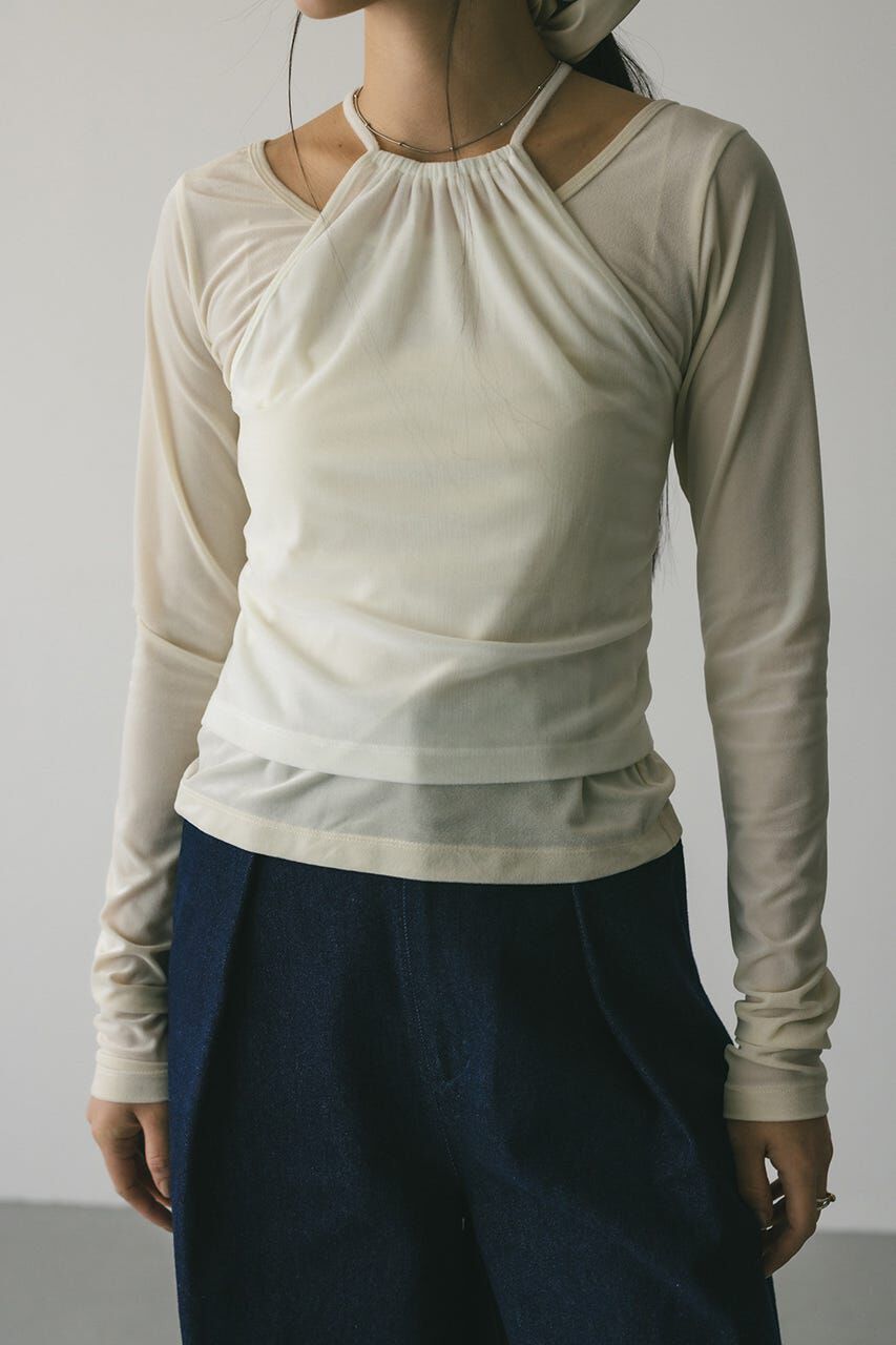 STYLEMIXER「2ピースホルターベロアトップ」|Tシャツ・カットソー|