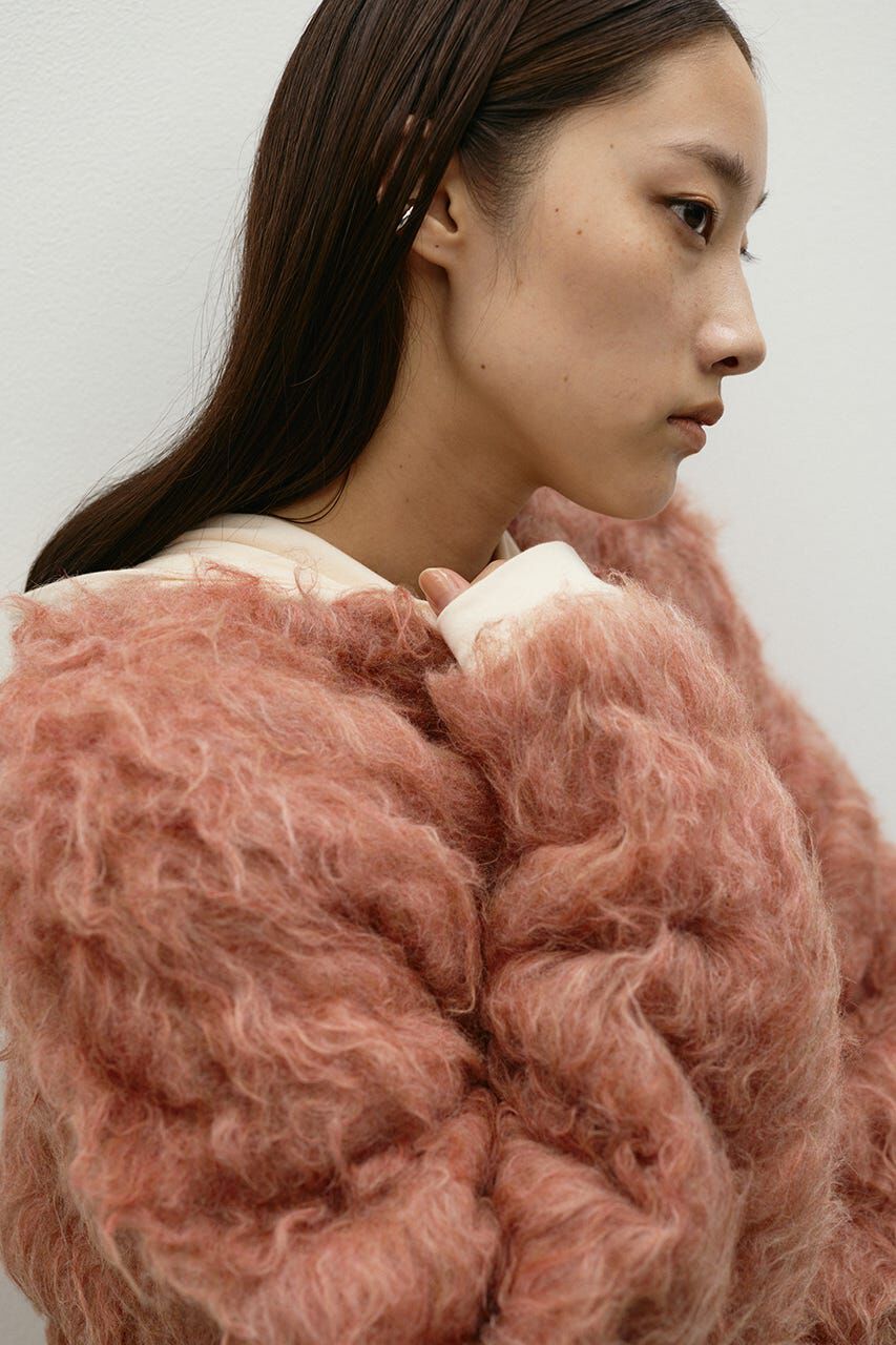 STYLEMIXER「メランジシャギーショートニットカーデ」|カーディガン|