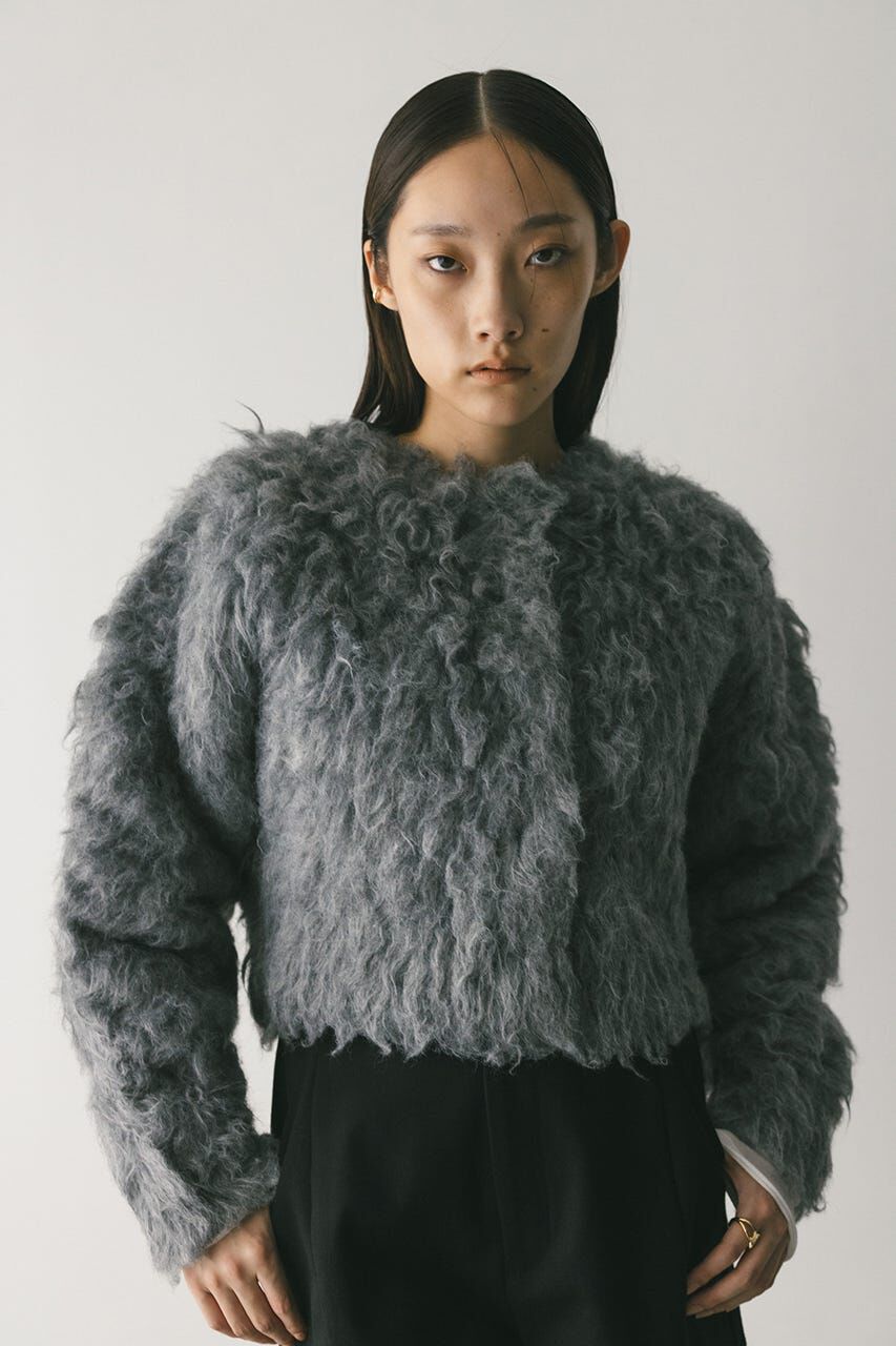 STYLEMIXER「メランジシャギーショートニットカーデ」|カーディガン|