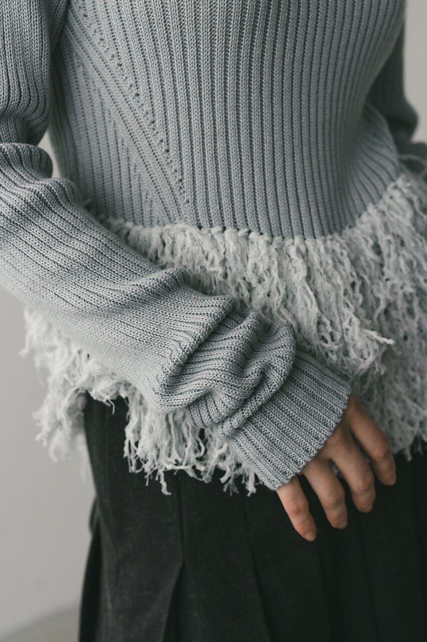 STYLEMIXER「チュールフリンジペプラムニット」|ニット・セーター|