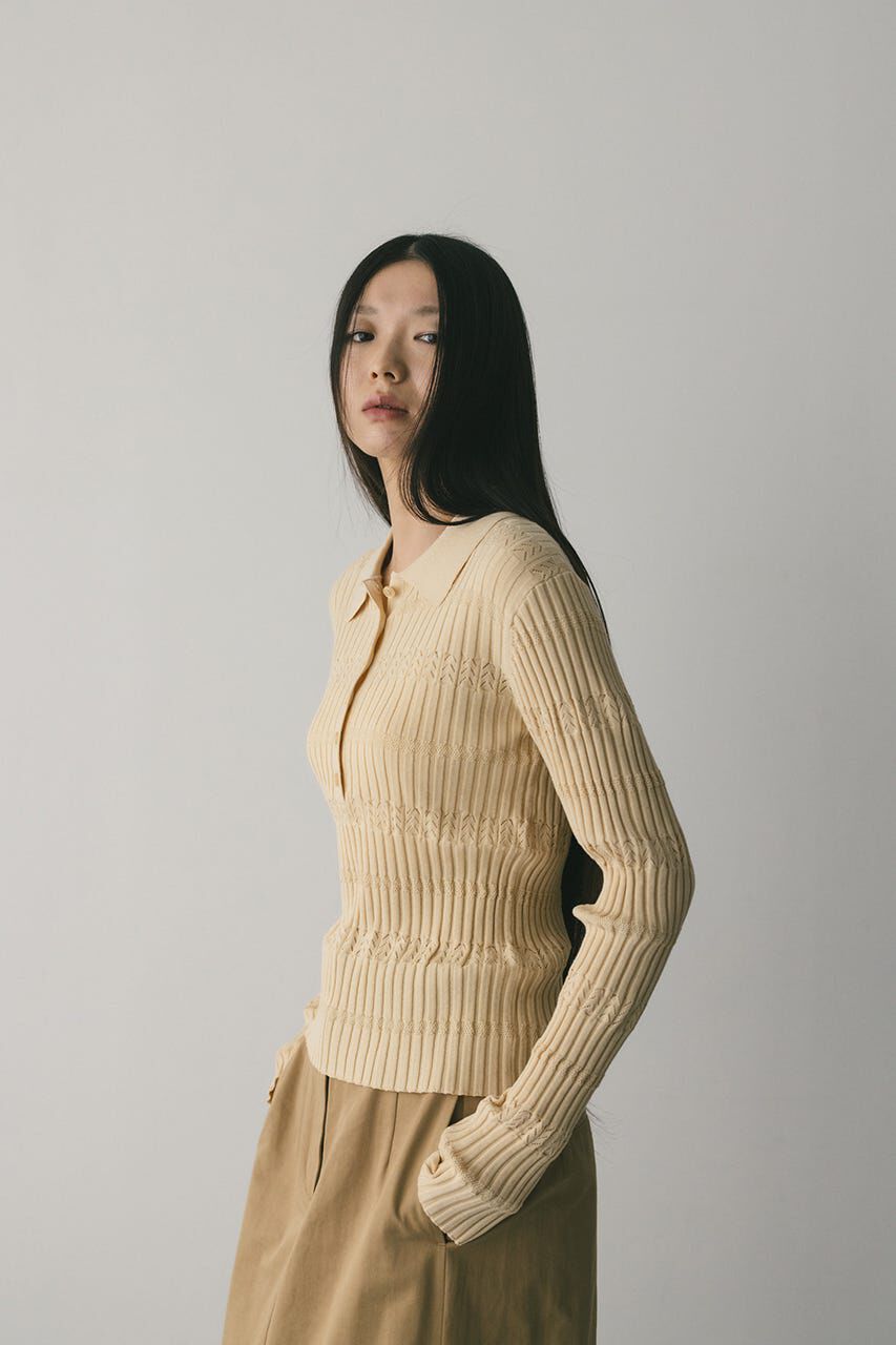 STYLEMIXER「アイレットリブニットポロ」|ニット・セーター|