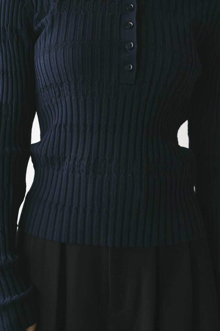 STYLEMIXER「アイレットリブニットポロ」|ニット・セーター|