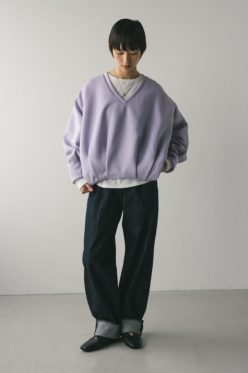 STYLEMIXER「Vネックフォルムダンボールトップ」|Tシャツ・カットソー|