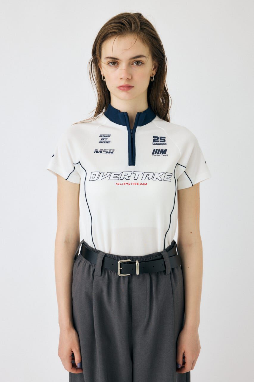 MOUSSY「HALF ZIP レーシング TEE」|Tシャツ・カットソー|