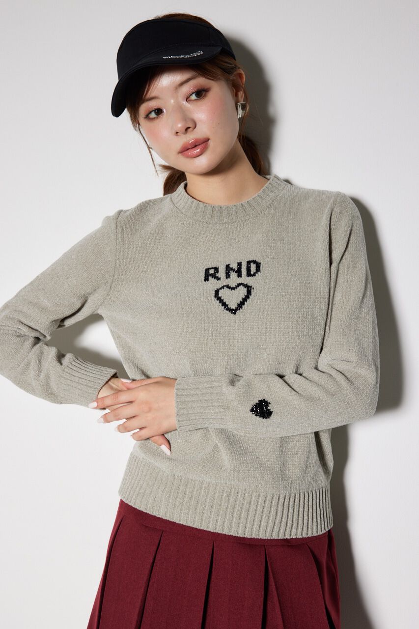 rienda「バストロゴモールニットトップス」|ニット・セーター|