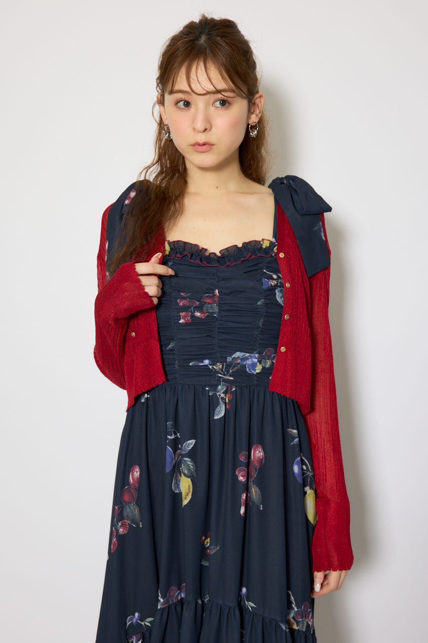 rienda「スカラップクロップドニットカーディガン」|カーディガン|