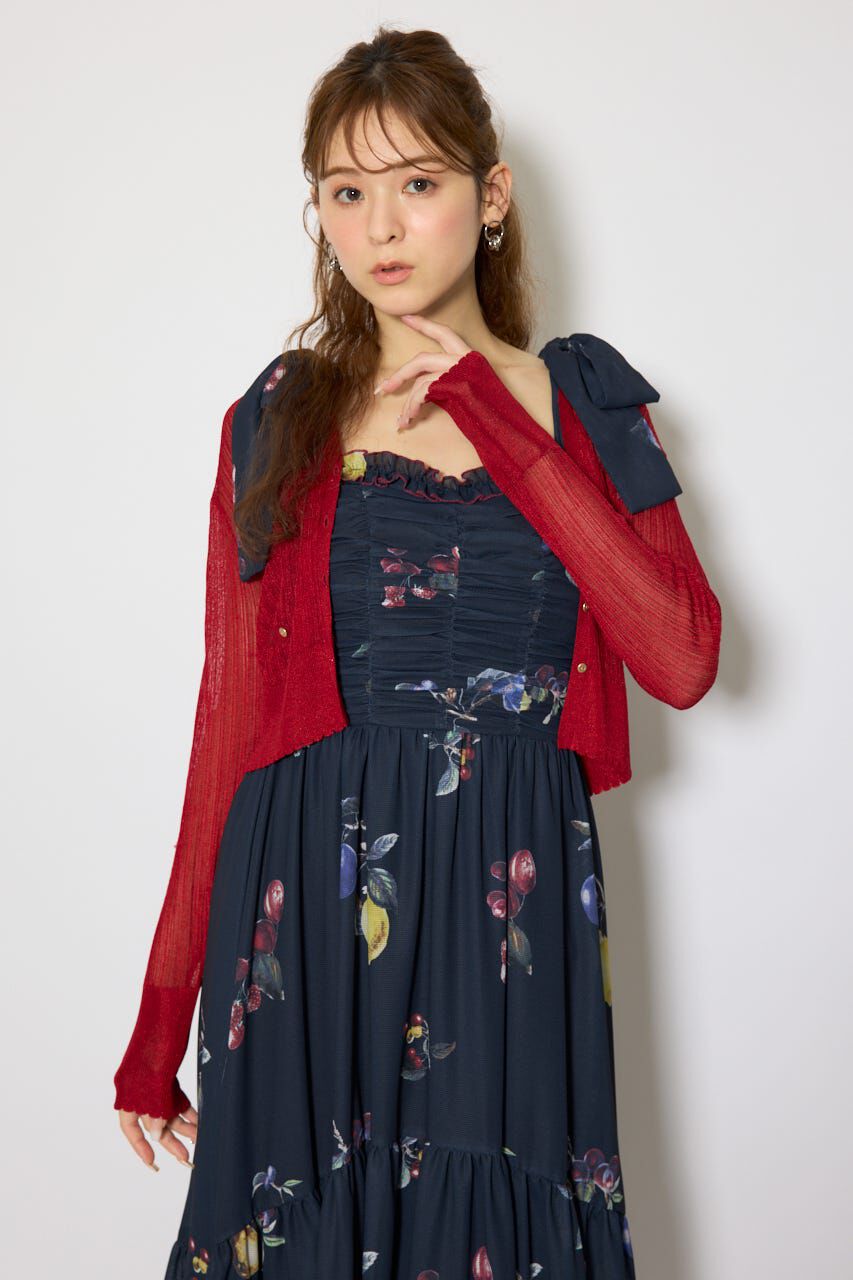 rienda「スカラップクロップドニットカーディガン」|カーディガン|