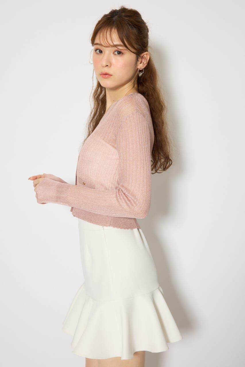 rienda「スカラップクロップドニットカーディガン」|カーディガン|