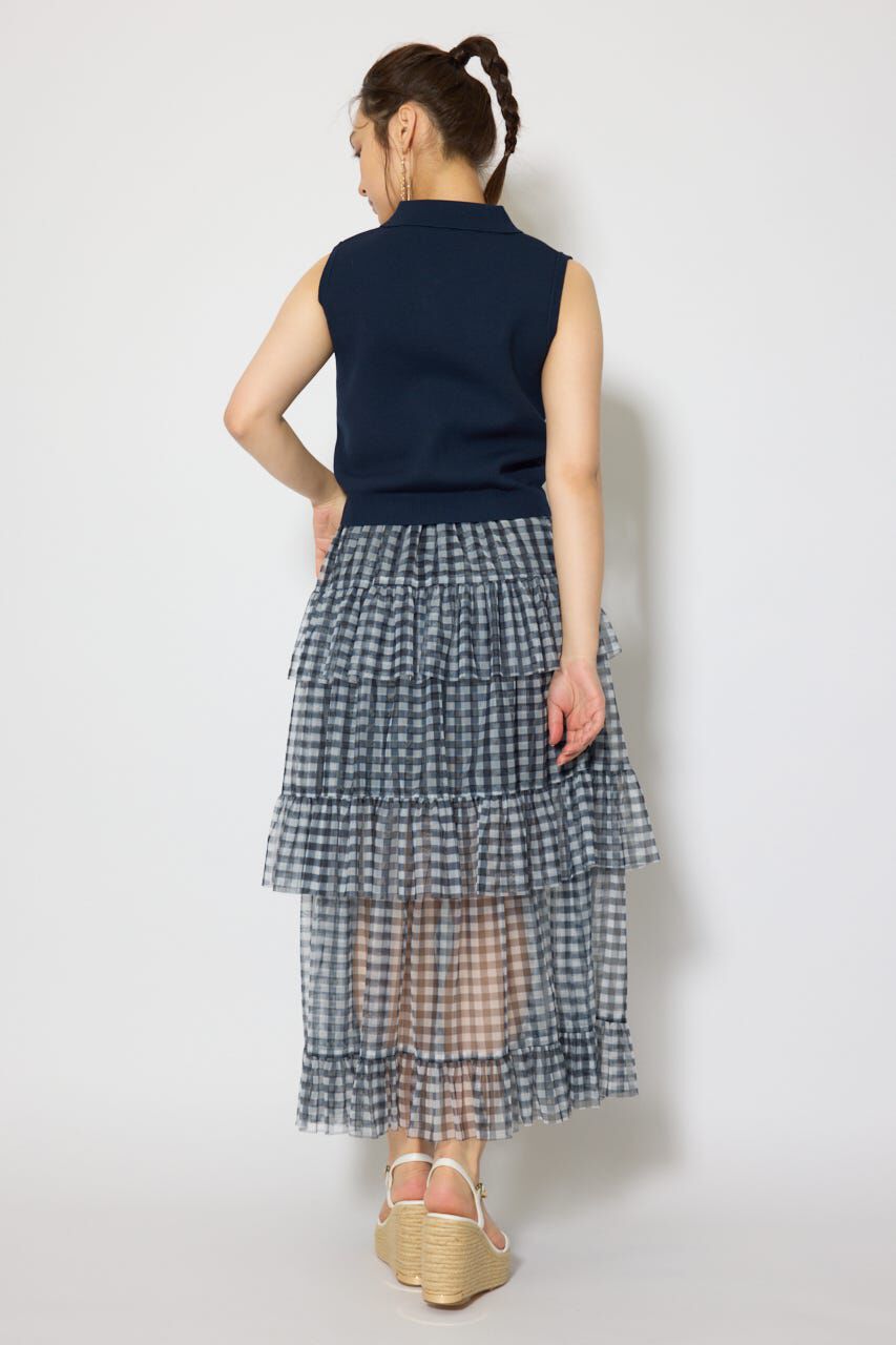 rienda「ティアードフレアチュールジャストウエストスカート」|スカート|