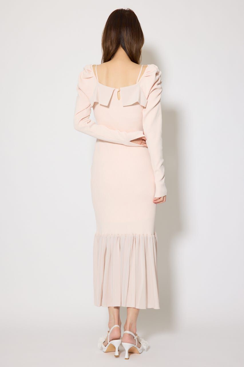 rienda「レイヤードフロントリボンマーメイドニットワンピース」|ワンピース|