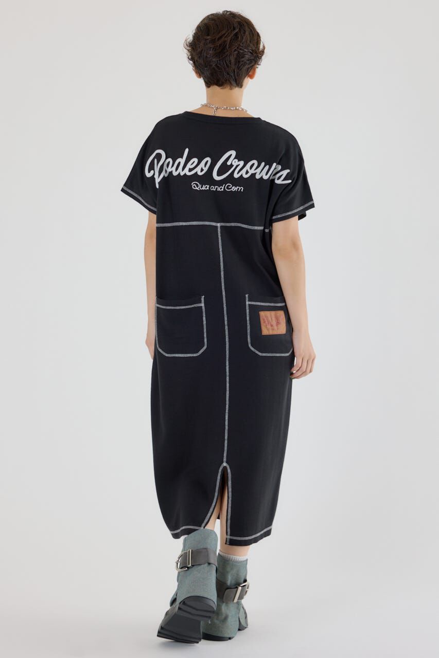 RODEO CROWNS「配色ステッチニットコンビワンピース」|ワンピース|