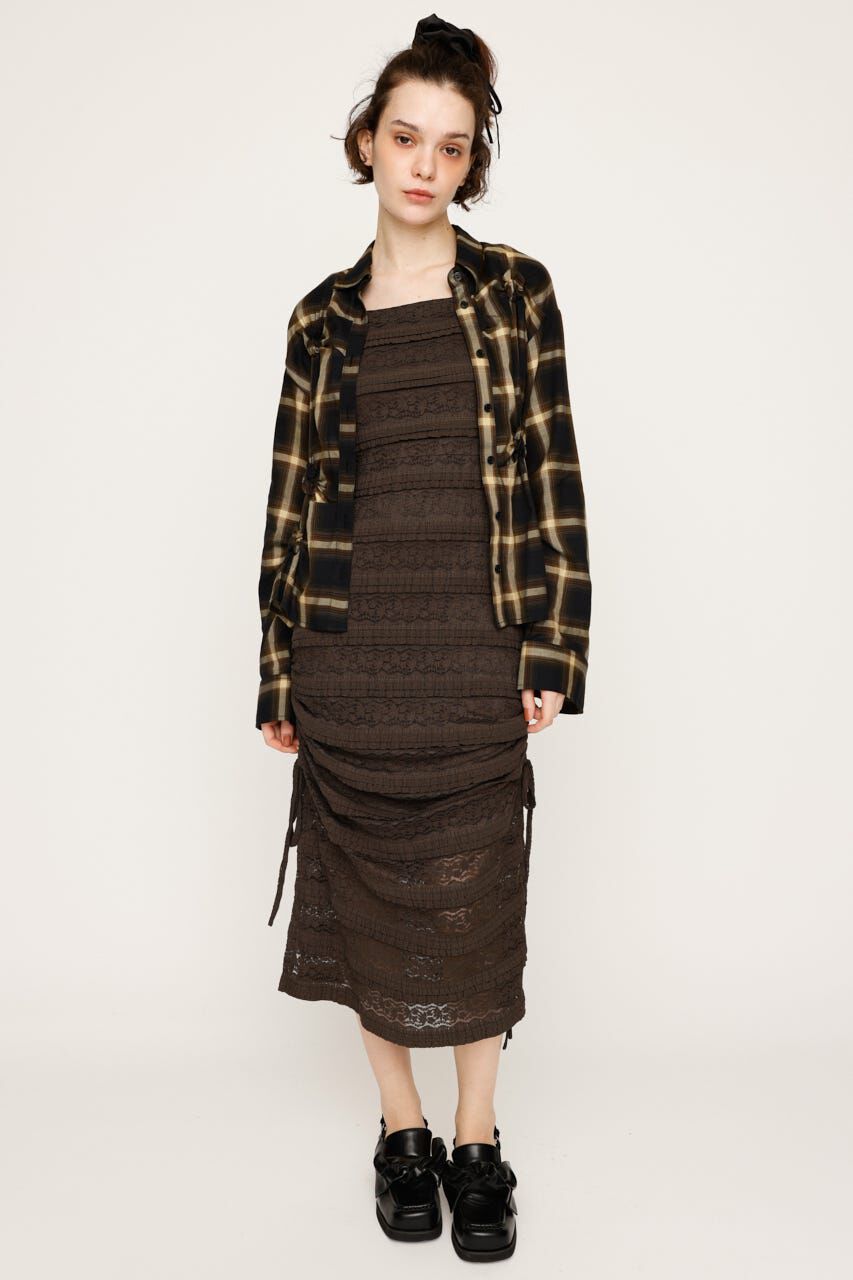 SLY「FRONT BUTTON LACE 2P ロングワンピース」|ワンピース|