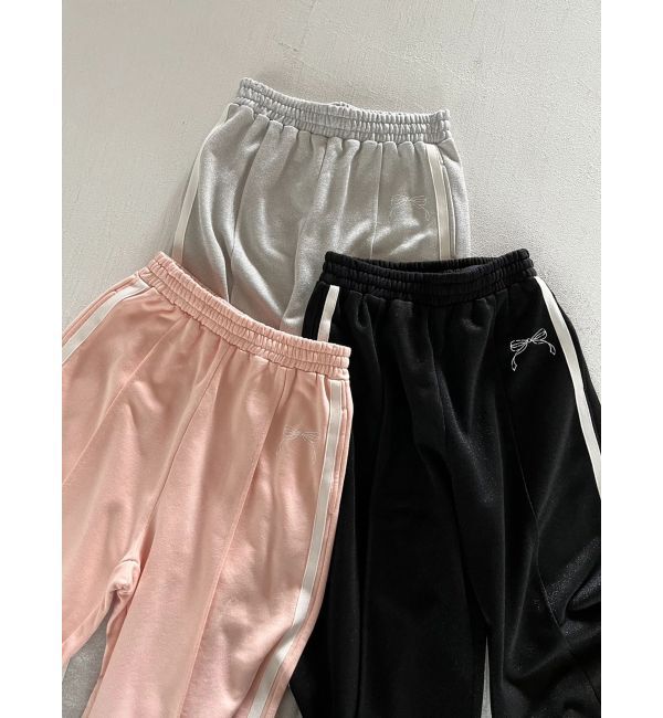 CALNAMUR「SIDE LINE RIBBON PRINT SWEAT PT/サイドラインリボンプリントスウェットパンツ」|その他|