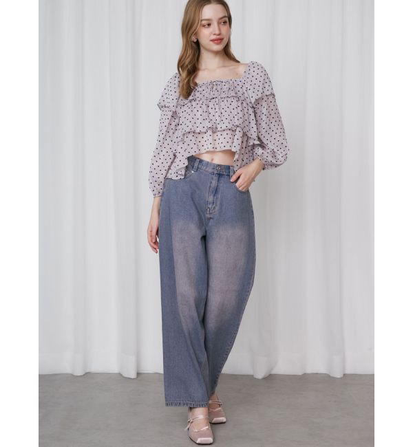 CALNAMUR「OVERDYE DENIM WIDE PT/オーバーダイデニムワイドパンツ」|デニム|