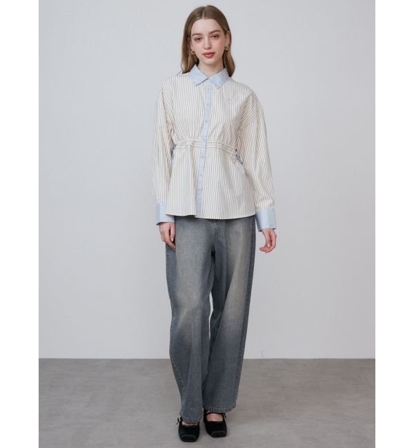 CALNAMUR「OVERDYE DENIM WIDE PT/オーバーダイデニムワイドパンツ」|デニム|