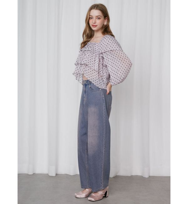 CALNAMUR「OVERDYE DENIM WIDE PT/オーバーダイデニムワイドパンツ」|デニム|