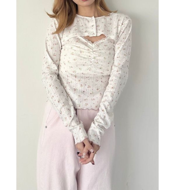 CALNAMUR「PETIT FLOWER ENSEMBLE/小花柄アンサンブル」|Tシャツ・カットソー|