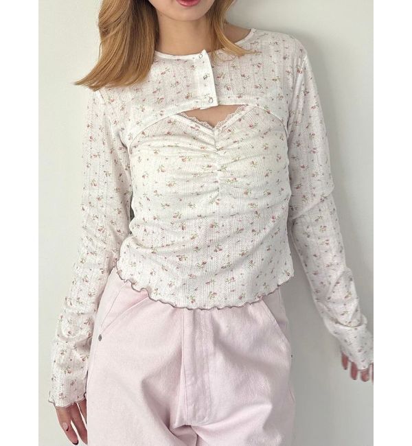 CALNAMUR「PETIT FLOWER ENSEMBLE/小花柄アンサンブル」|Tシャツ・カットソー|