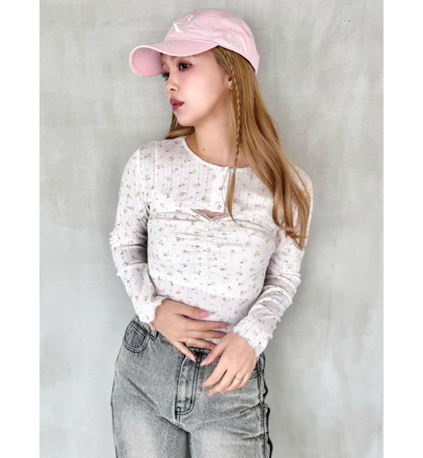 CALNAMUR「PETIT FLOWER ENSEMBLE/小花柄アンサンブル」|Tシャツ・カットソー|