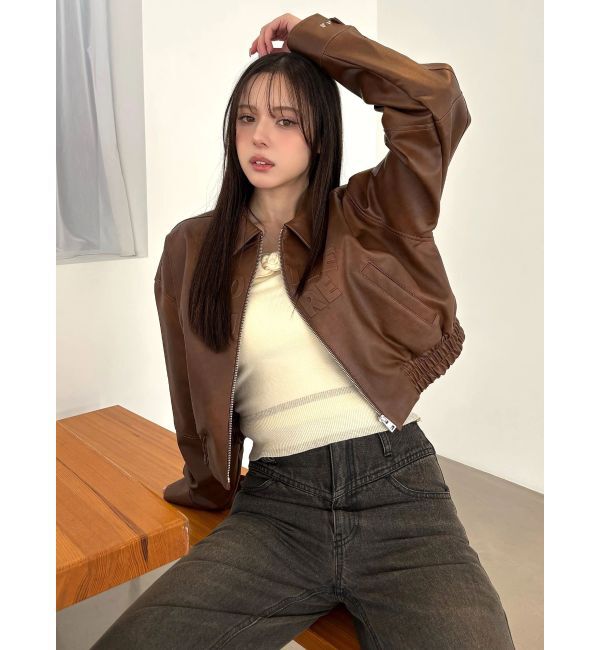 CALNAMUR「ヴィンテージフェイクレザーブルゾン」|ブルゾン・スタジャン|