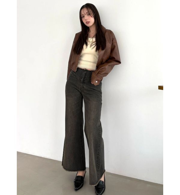 CALNAMUR「ヴィンテージフェイクレザーブルゾン」|ブルゾン・スタジャン|