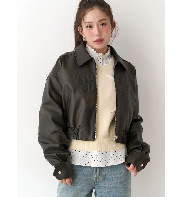 CALNAMUR「ヴィンテージフェイクレザーブルゾン」|ブルゾン・スタジャン|