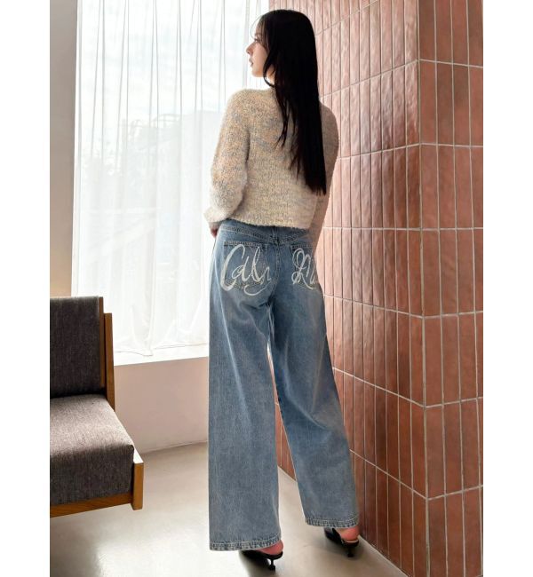 CALNAMUR「バックデザインワイドデニム」|デニム|