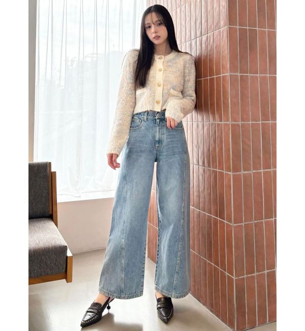 CALNAMUR「バックデザインワイドデニム」|デニム|