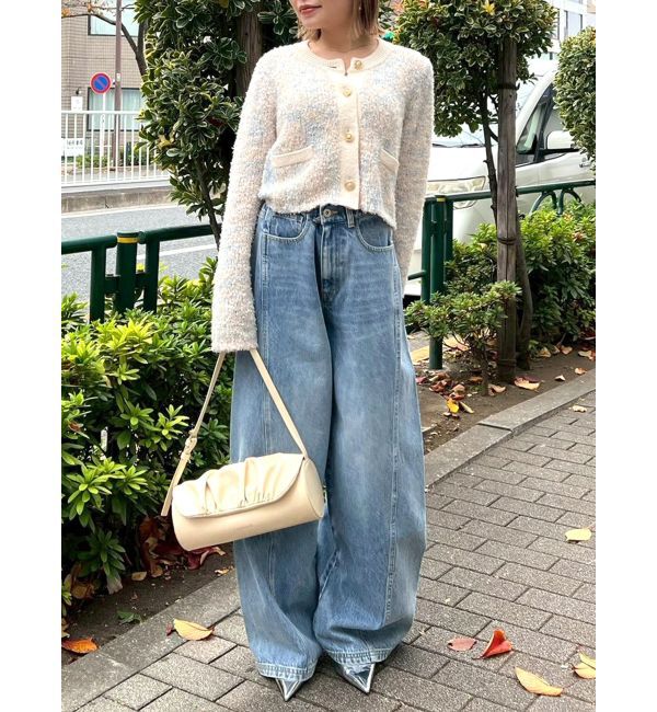 CALNAMUR「バックデザインワイドデニム」|デニム|